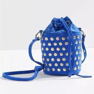 Urban Outfitters Studded Bucket Bag Royal Blue Suede Handbag